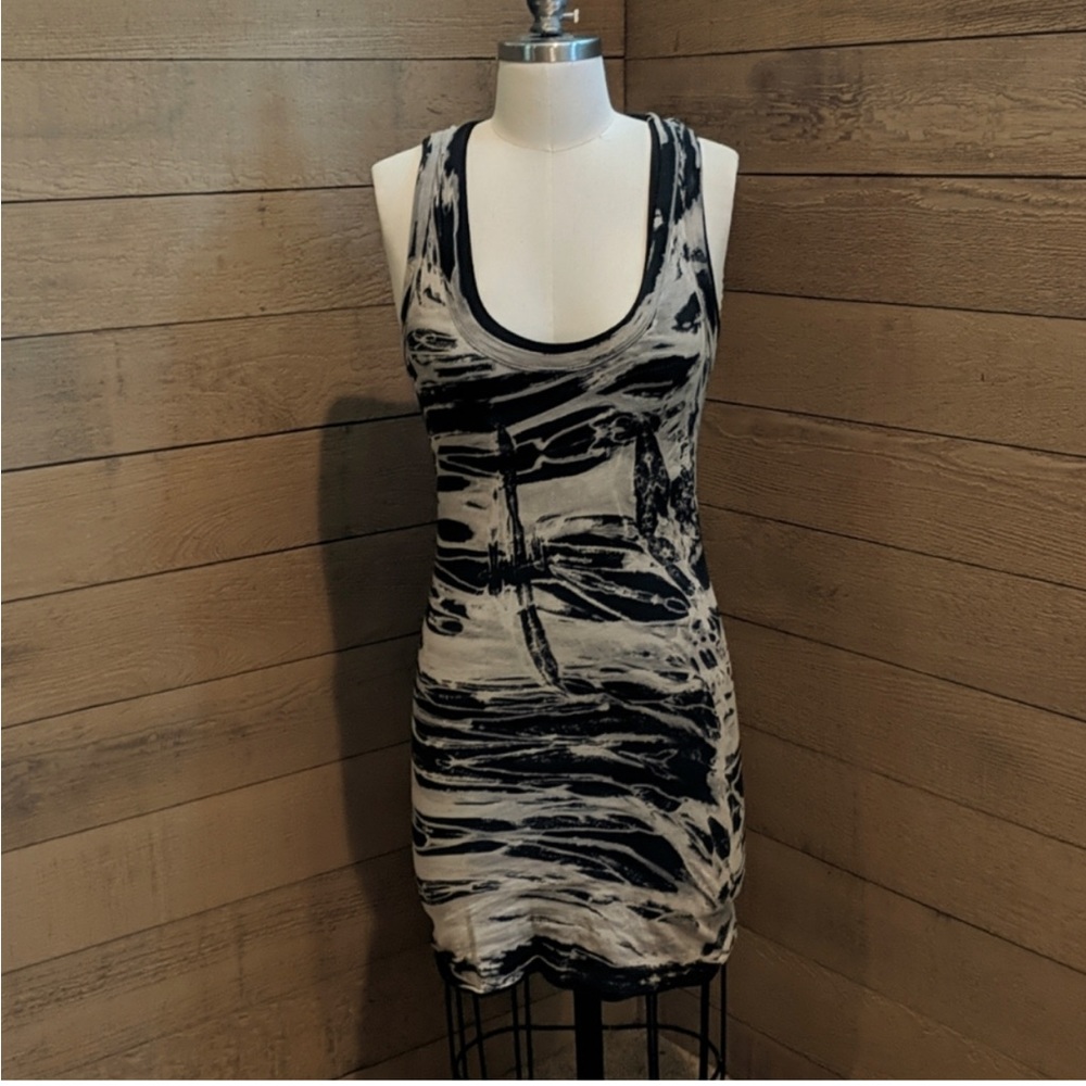 Enza Costa bleach tie die print knit dress